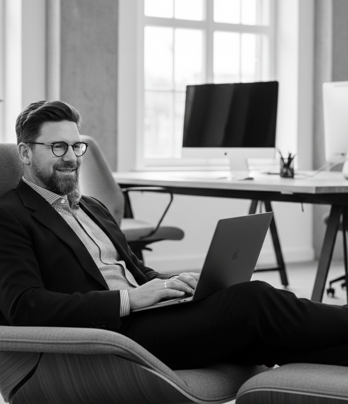 Online-Teilnehmer Schulungskonzept Symbolbild ein Online-Teilnehmer meines AI-Literacy Schulungskonzepts